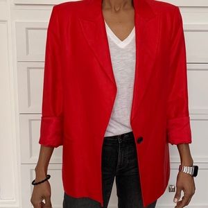 Red Linen blend blazer
